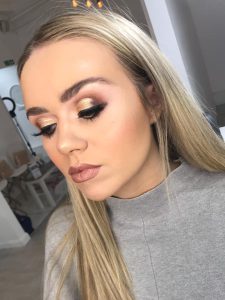 brown and gold makeup look