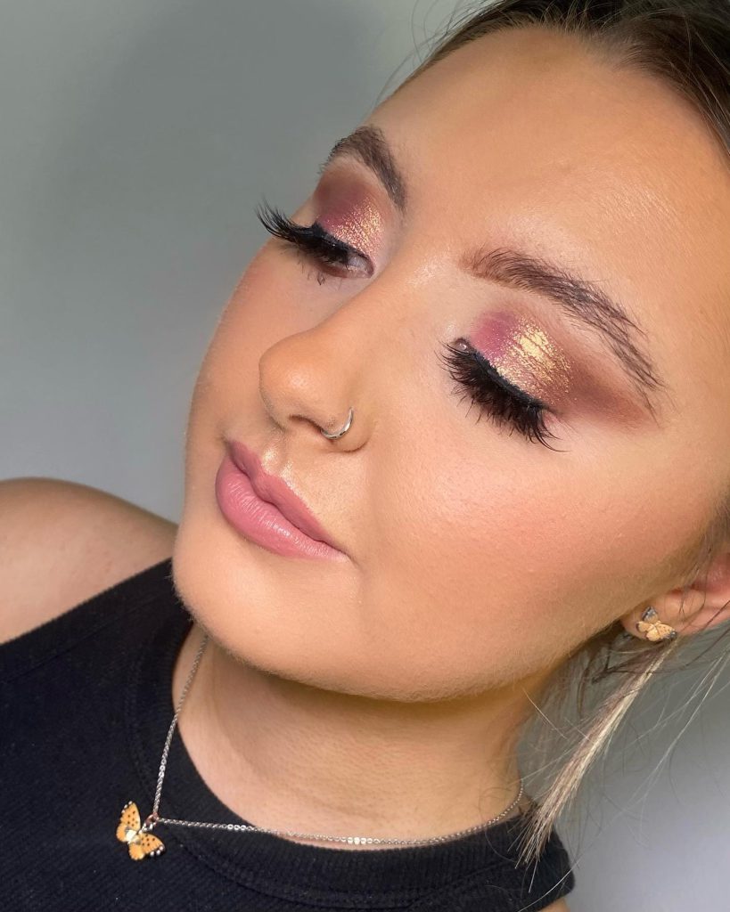 pink toned soft glam makeup