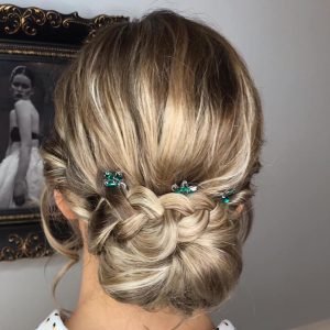 low bun with plait